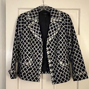 Blazer EUC Talbots fully lined Navy white jacket
